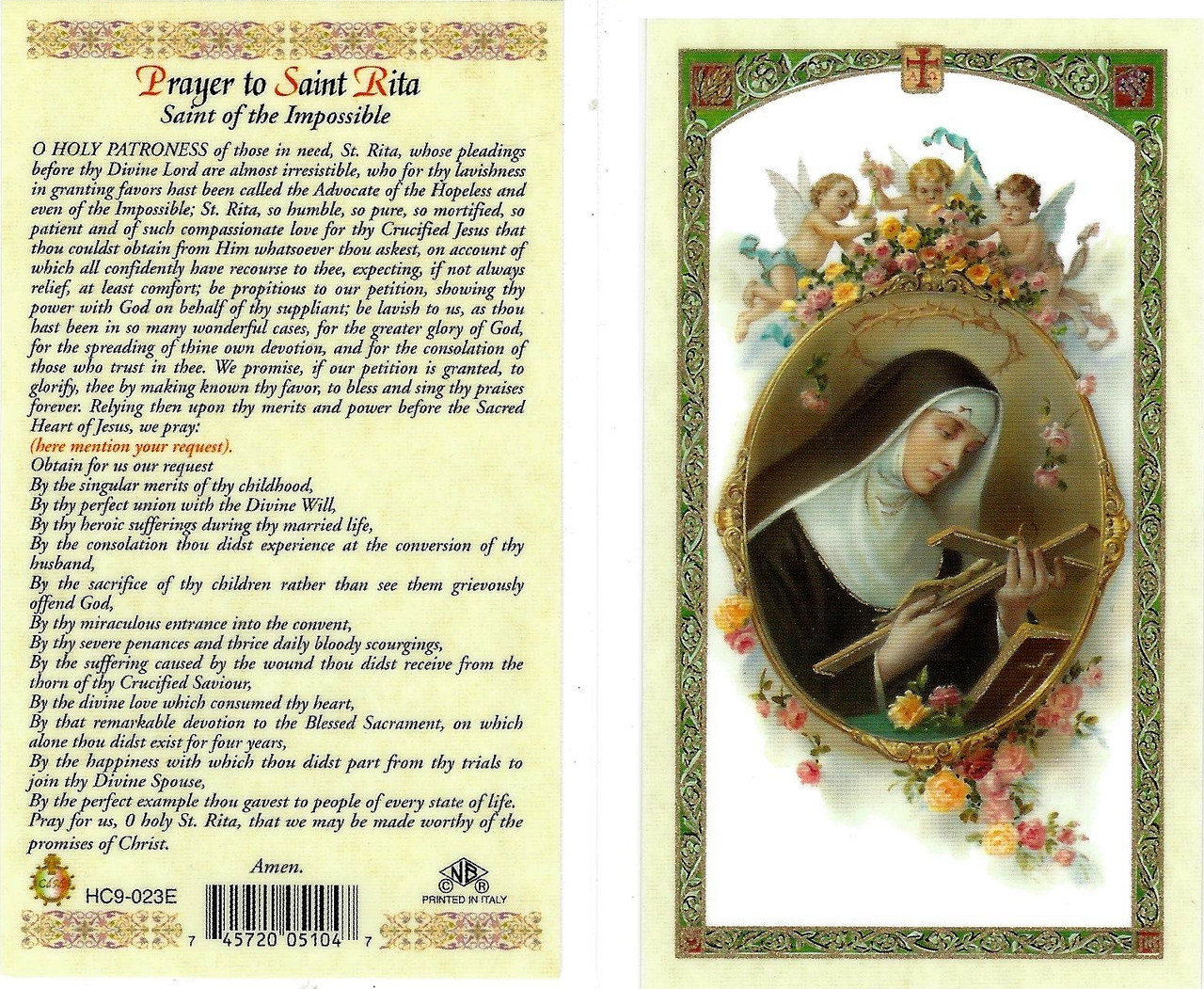 novena prayer to st rita of impossible cases