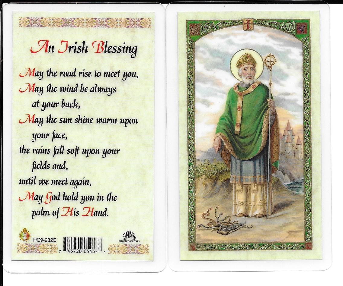 Irish Blessing Laminated Prayer Card