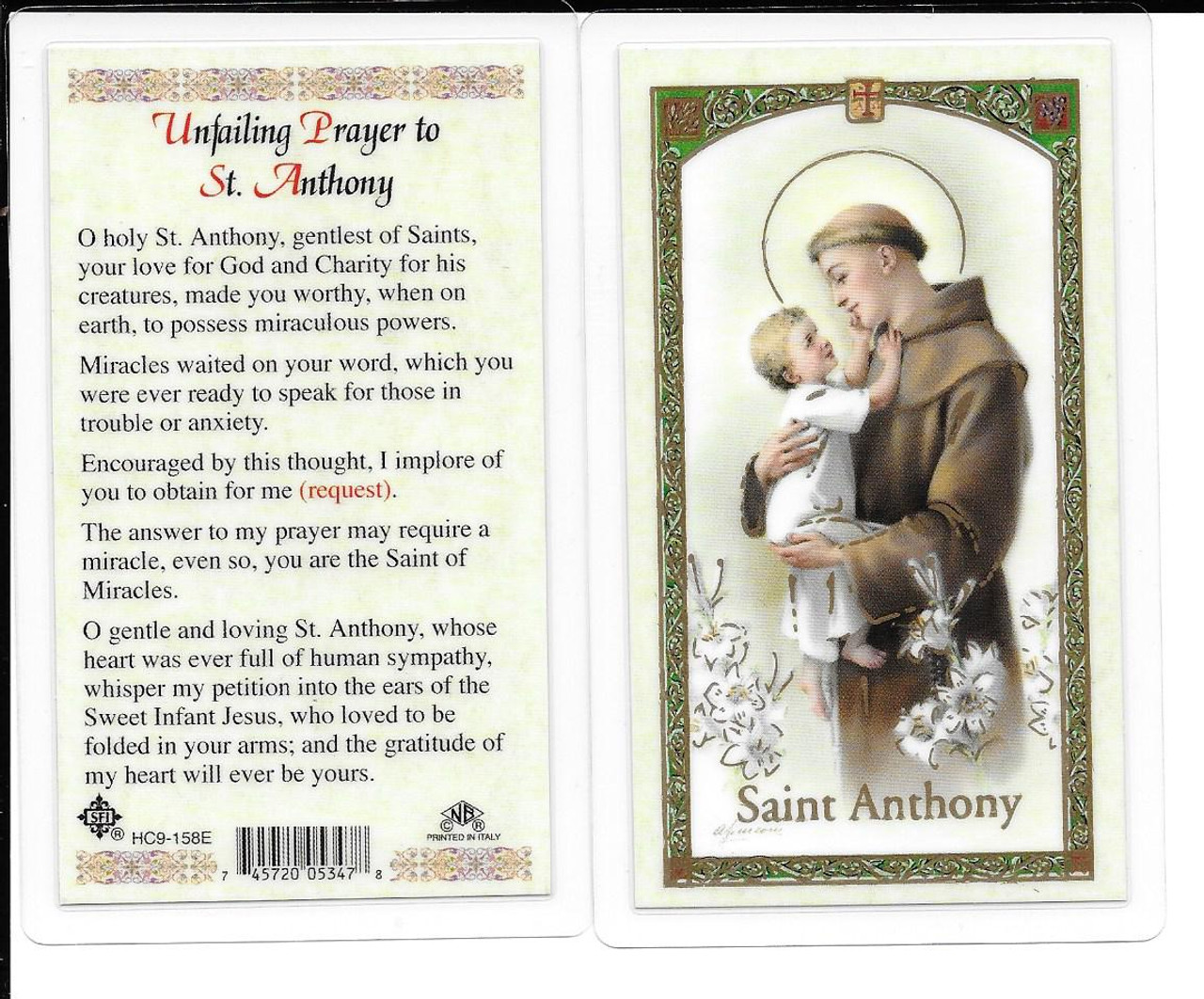St Anthony Prayer Card Printable Form Templates And Letter St Anthony Prayer Card Printable Form Templates And Letter