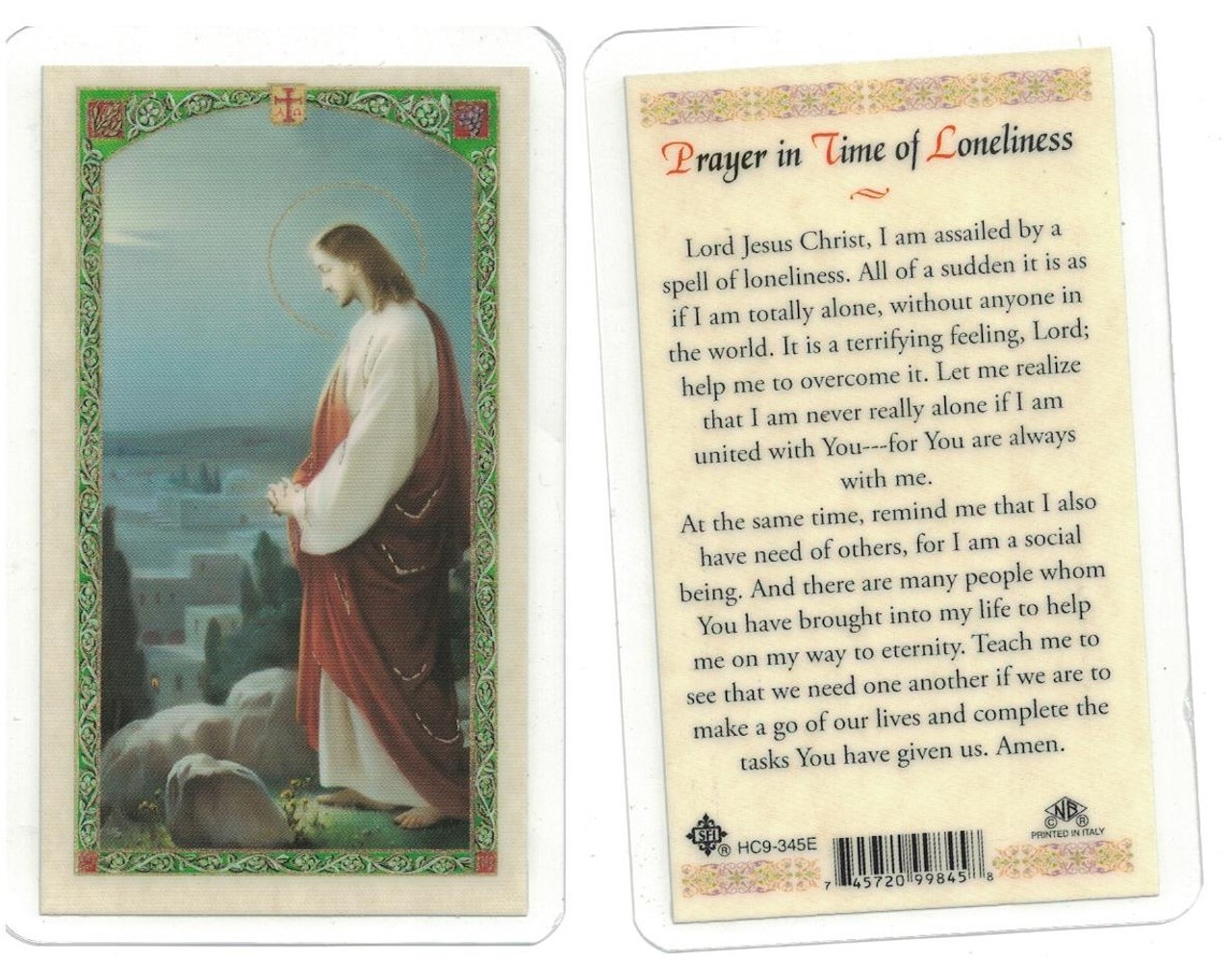 Prayer In Time Of Loneliness Laminated Prayer Card 