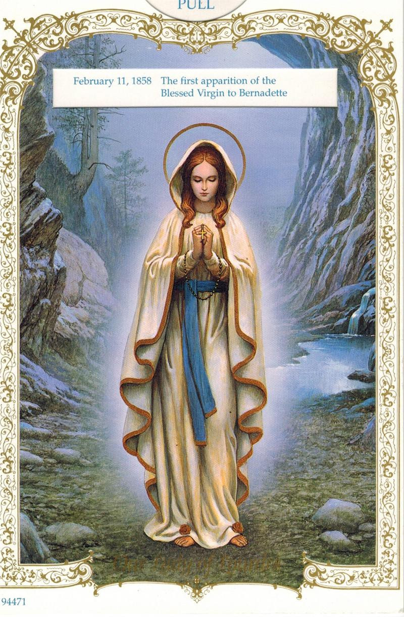 Our Lady of Lourdes Pull Out Prayer  Card