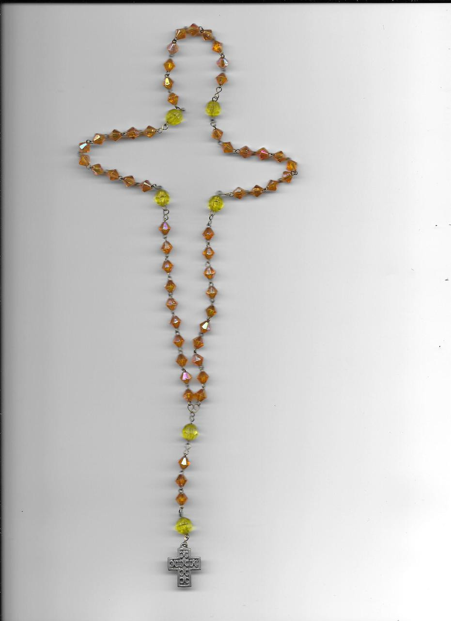 Multi Shade and Lime Color Plastic Rosary 