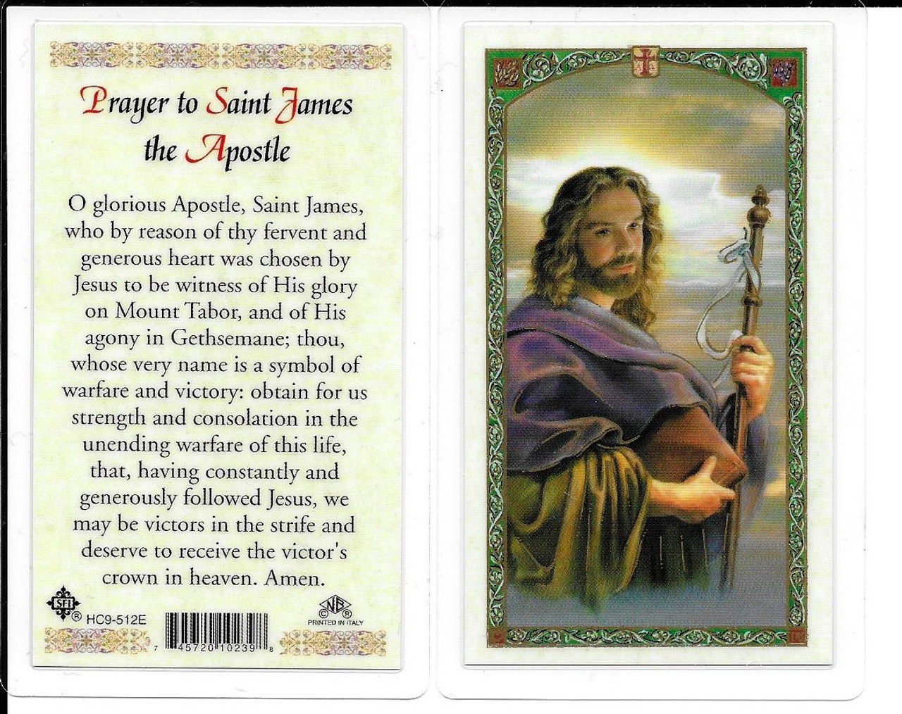 Prayer card to Saint James the Apostle