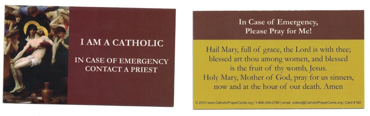 I Am A Catholic Wallet Prayer Card