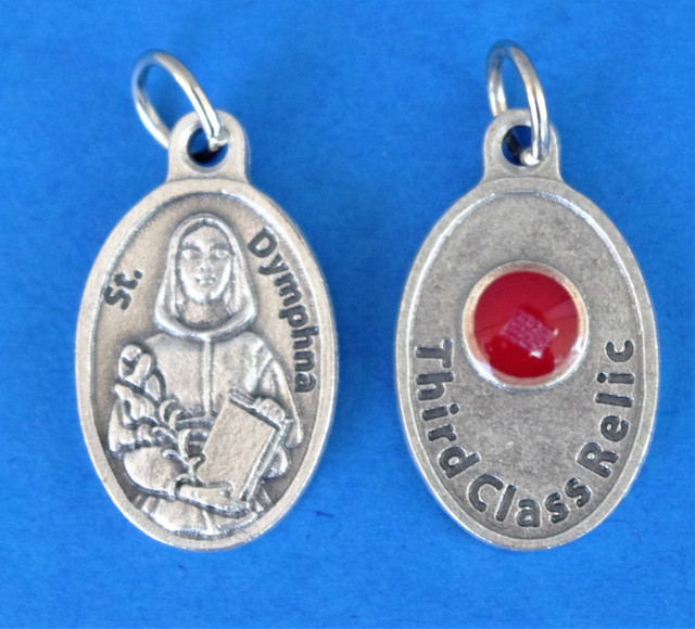 St Dymphna Third Class Relic Medal