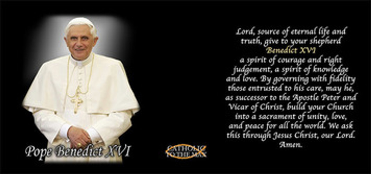 Pope Benedict XVI with Prayer (black) Mug