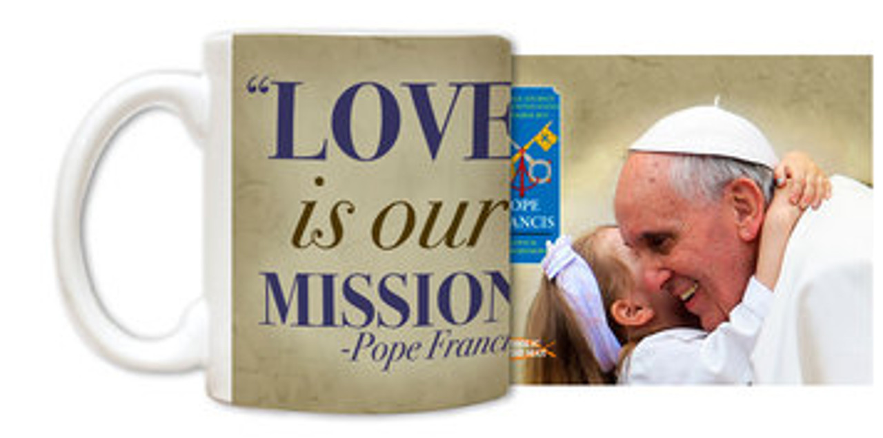 Pope Francis embracing Child Commemorative Visit Mug