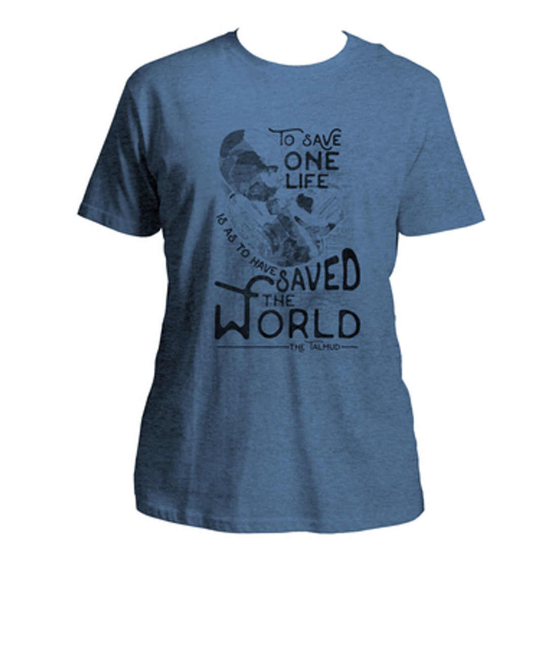 To Save One Life Talmud Heather Blue T-Shirt