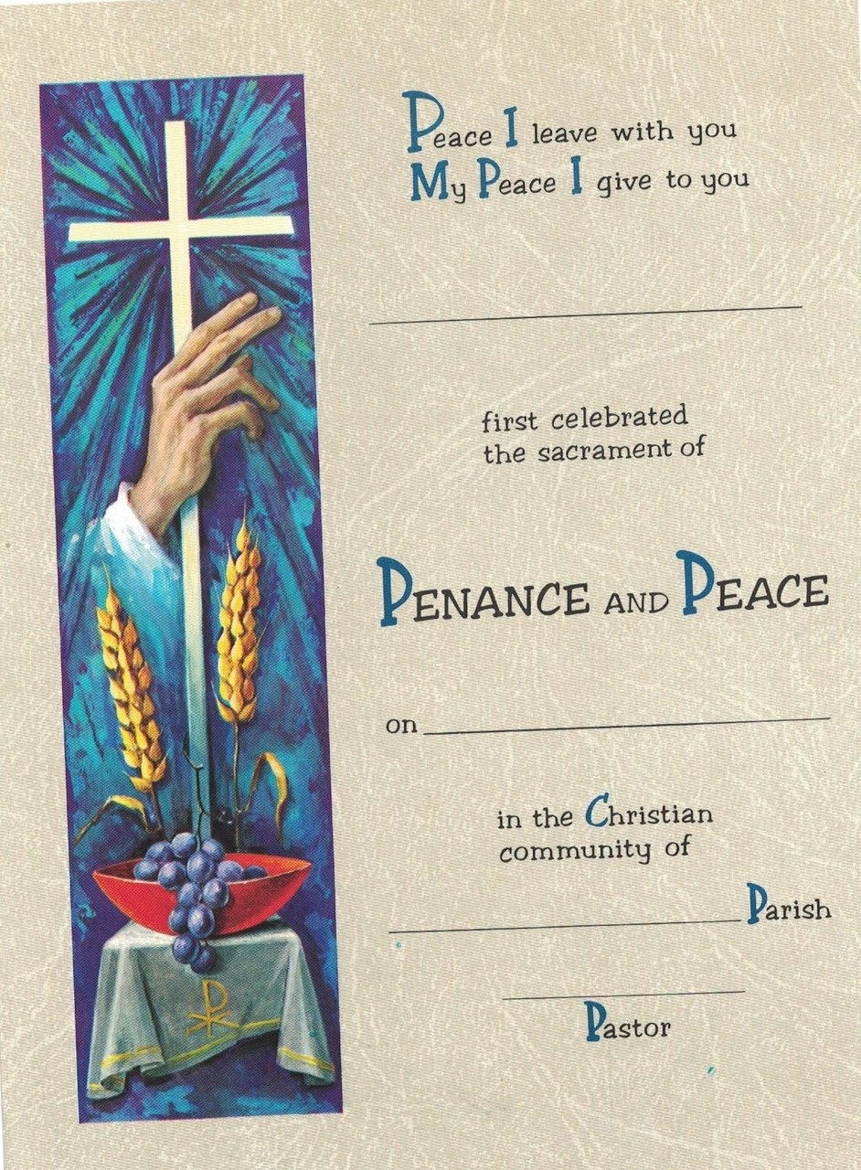 Penance And Peace Certificate
