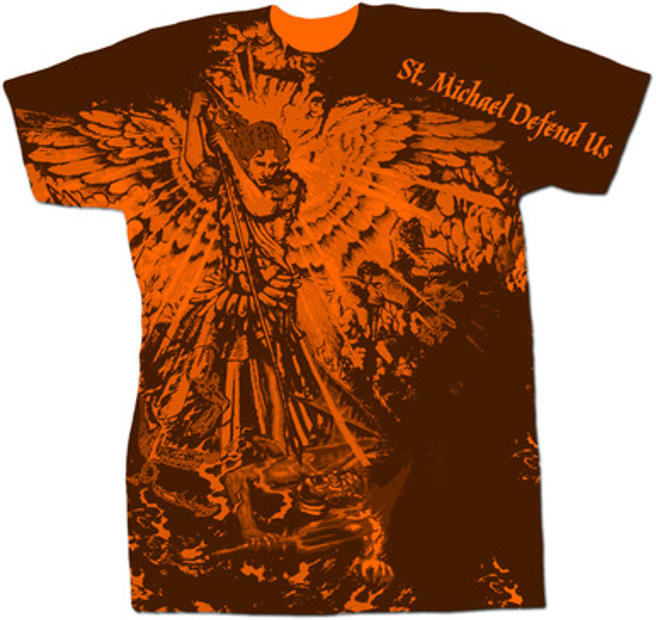 St. Michael Defend Us Graphic Poly T Shirt