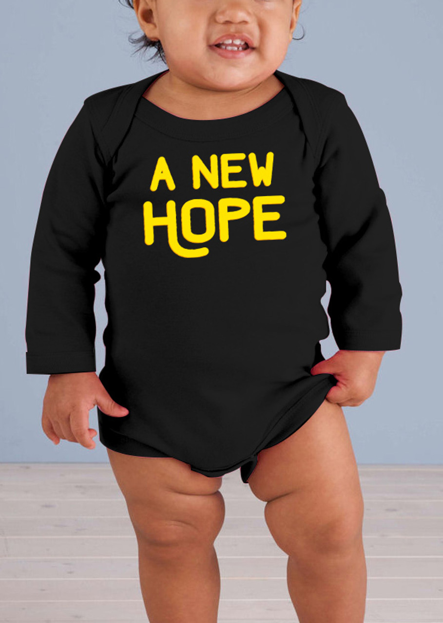 A New Hope Long-Sleeve Black Baby Onesie