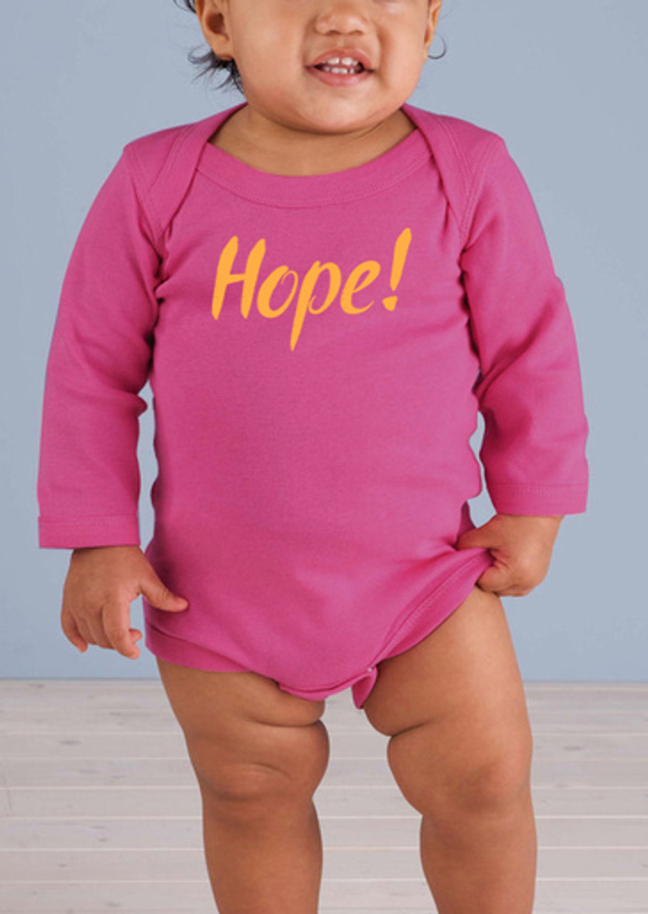 Hope! Long-Sleeve Baby Onesie