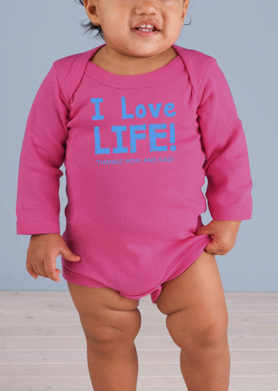 I Love Life! Long-Sleeve Baby Onesie