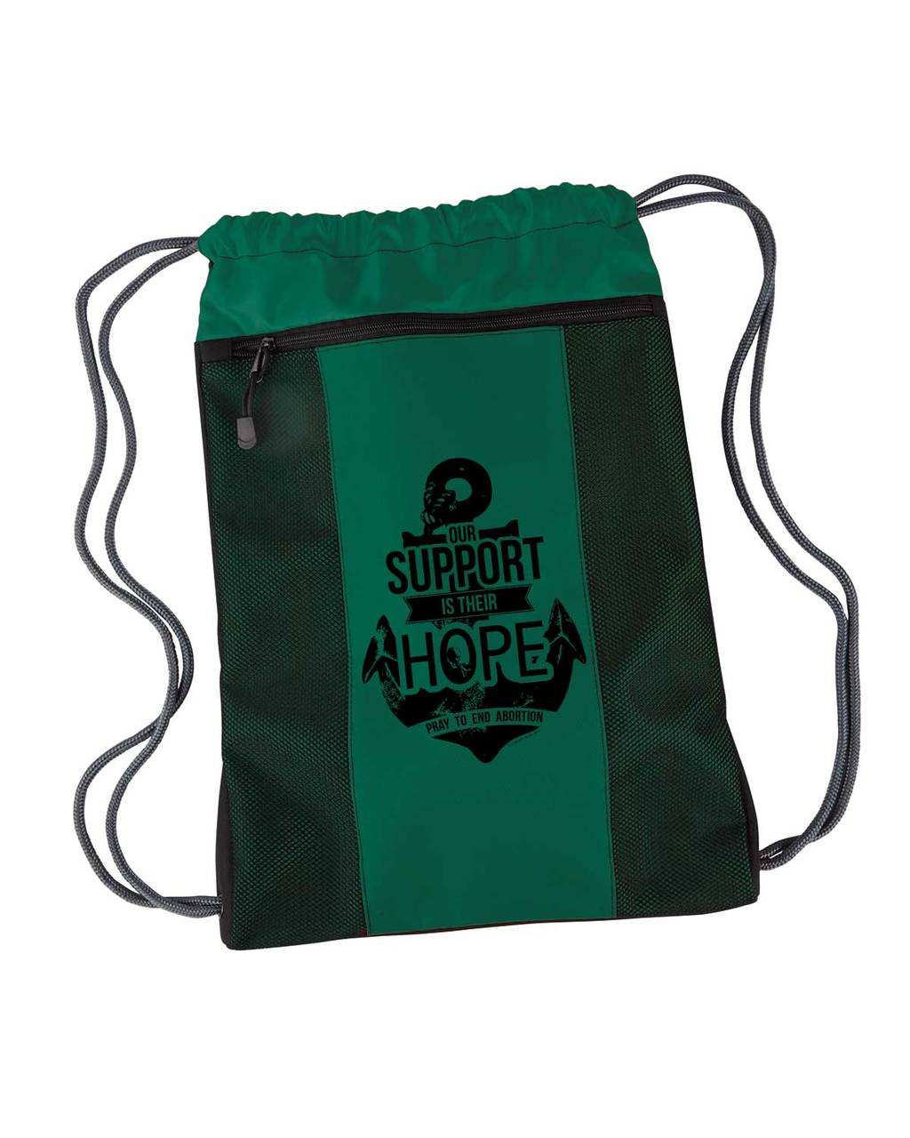 "Our Support is Their Hope" Drawstring Cinch Backpack