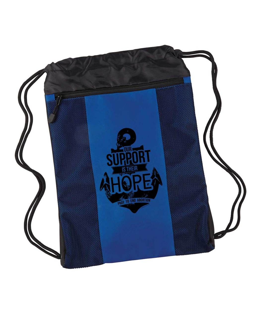 "Our Support is Their Hope" Drawstring Cinch Backpack