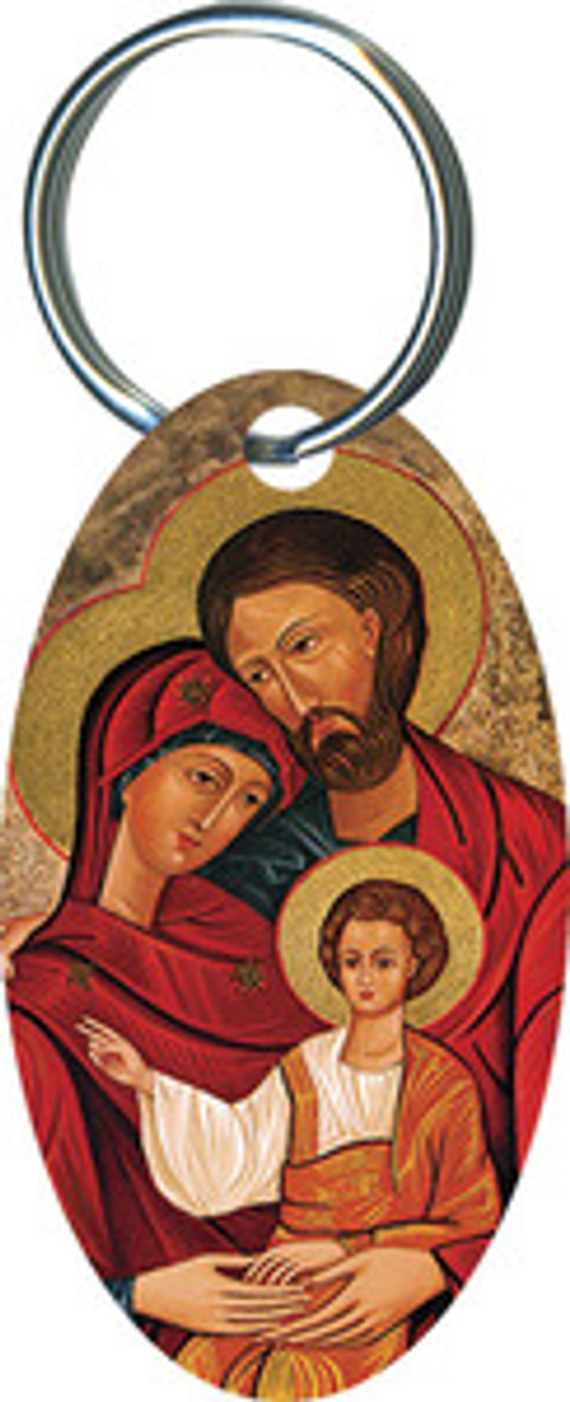 Holy Family Icon Oval Keychain