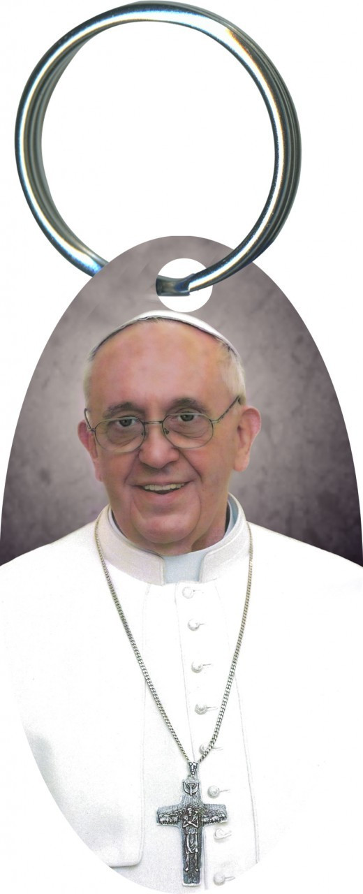 Pope Francis Formal Oval Keychain
