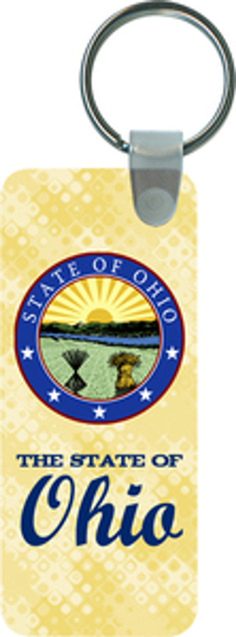 State of Ohio Seal Rectangle Keychain