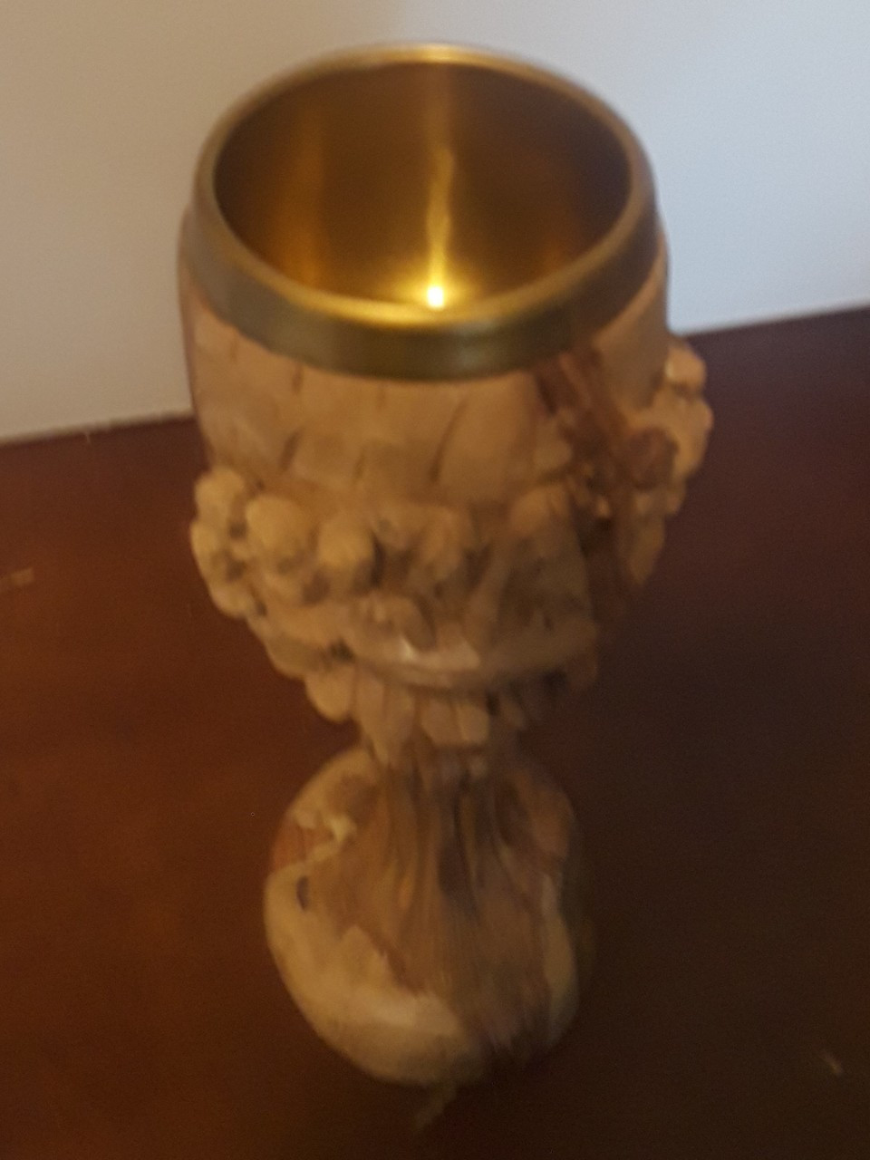 Olive Wood Chalice Last Supper Theme Made in Holy Land