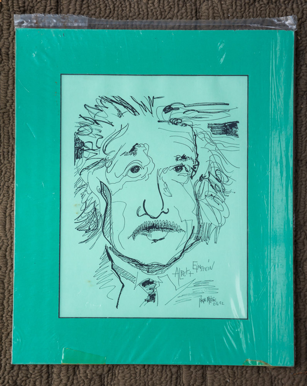 Matted Albert Einstein Sketch by Joseph Matose