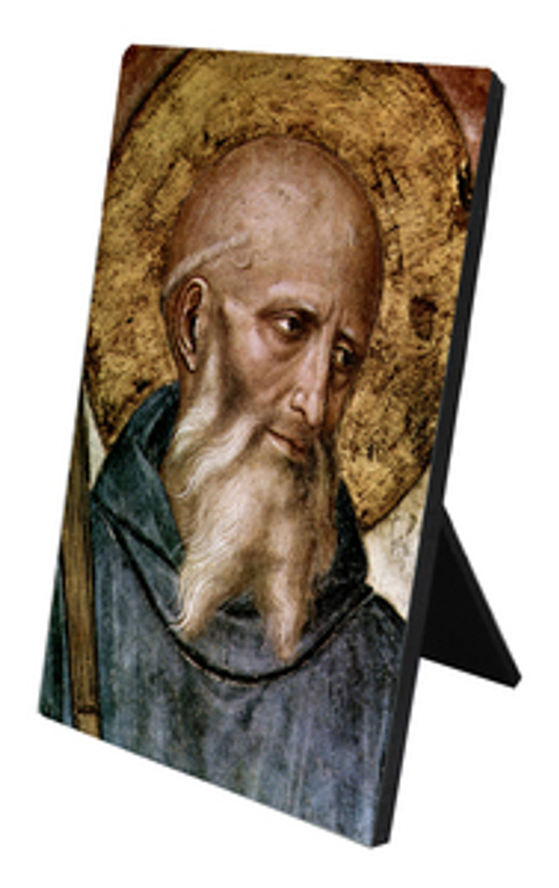 St. Benedict Vertical Desk Plaque