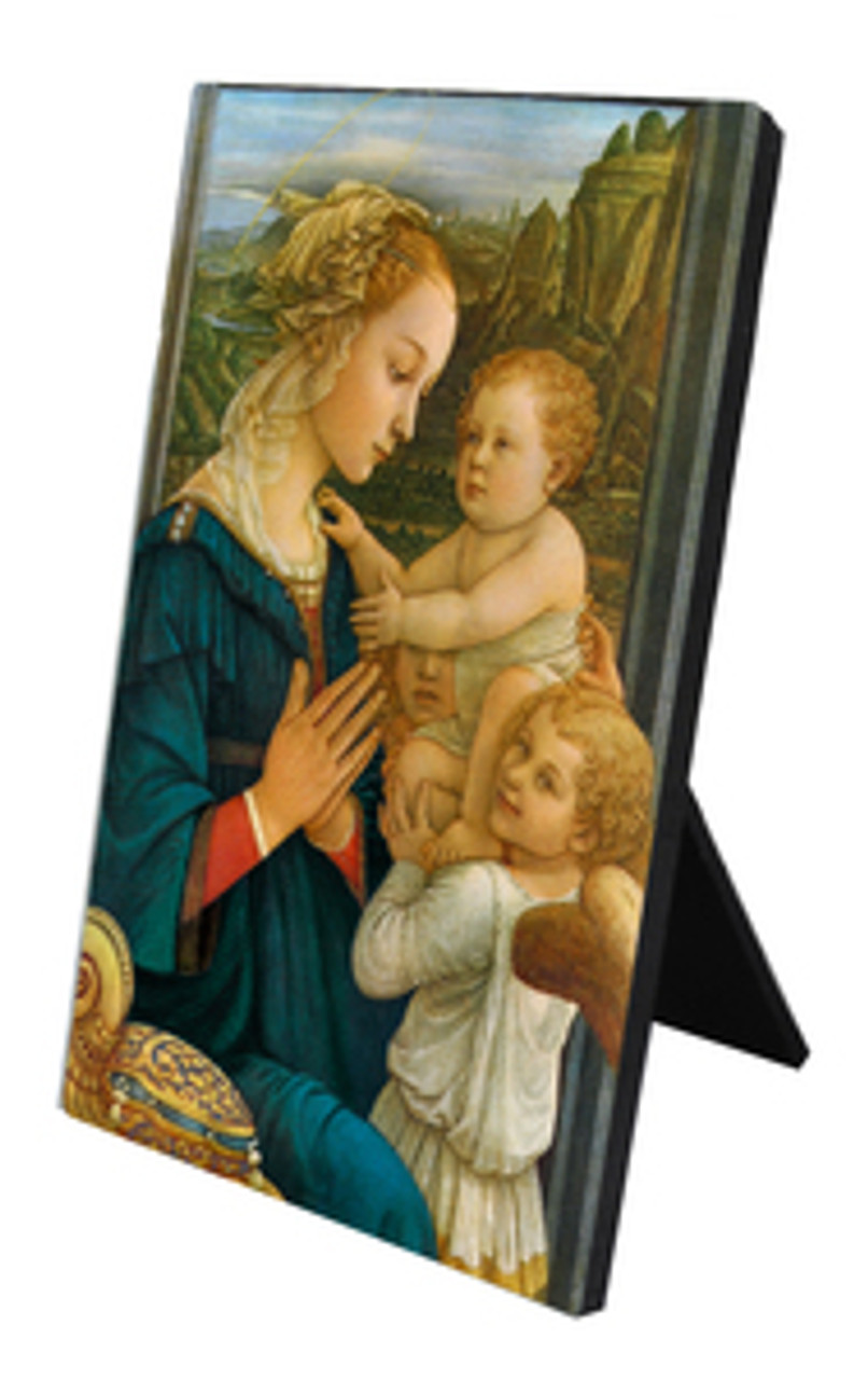 Virgin in Adoration Vertical Desk Plaque