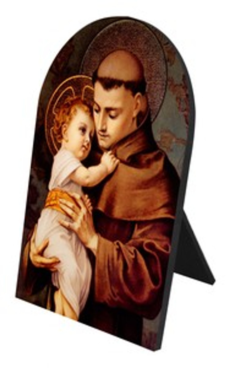 St. Anthony with Jesus Arched Desk Plaque