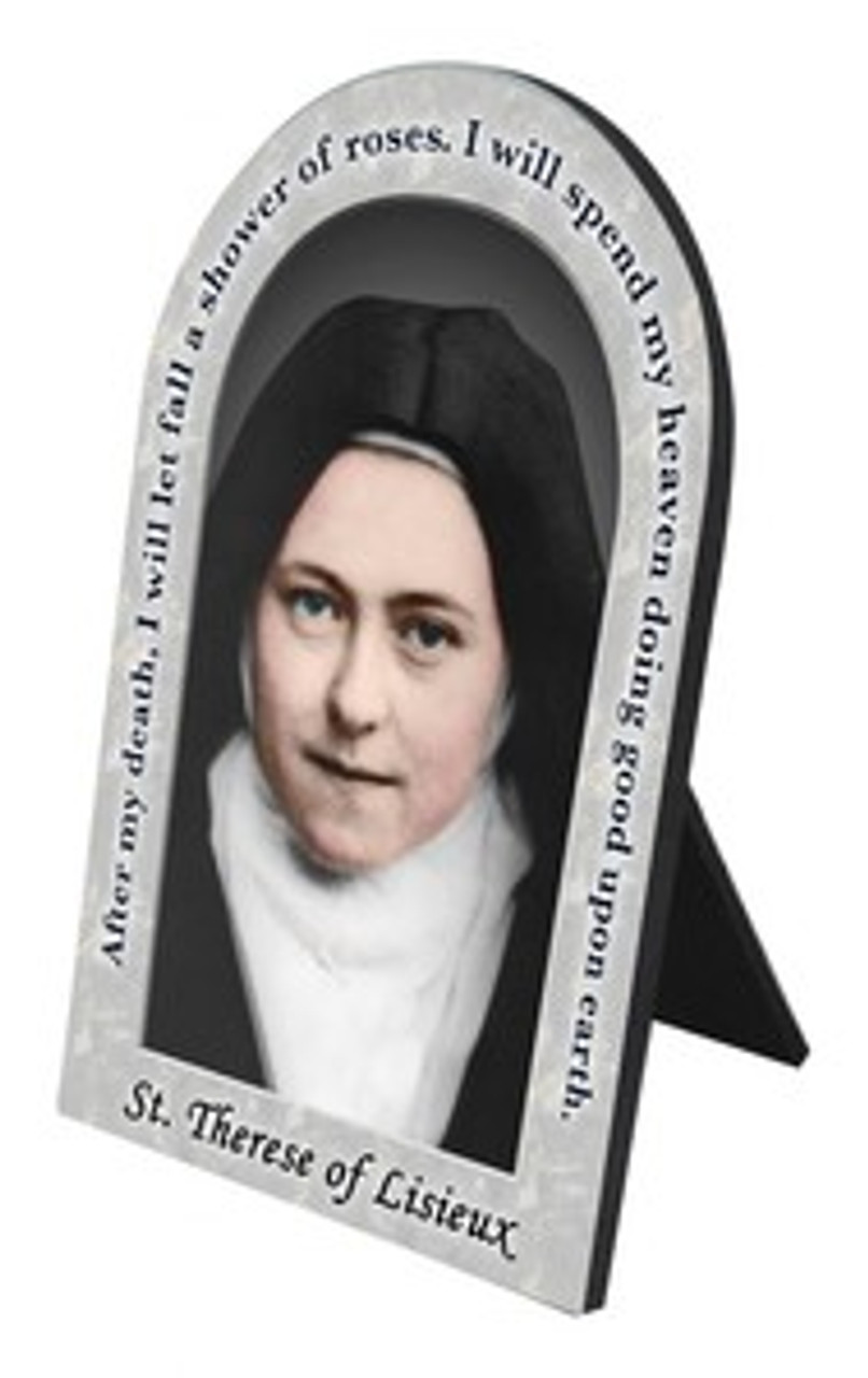St. Therese of Lisieux Prayer Arched Desk Plaque
