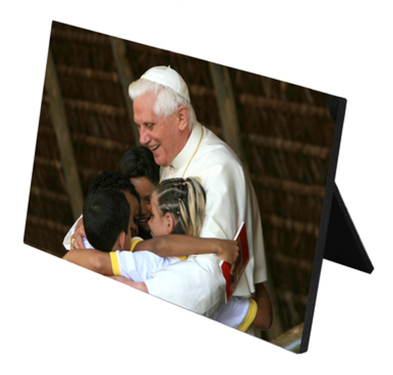 Pope Benedict with Children Horizontal Desk Plaque