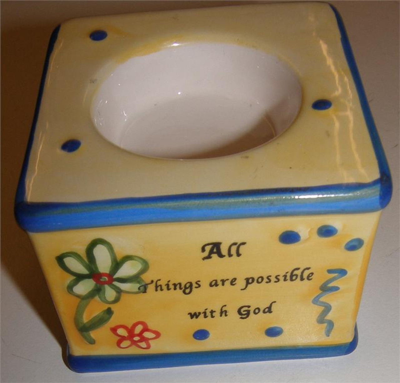 All Things Are Possible With God Candle Holder