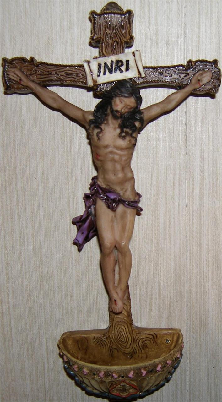 Jesus Holy Water Font Crucifix