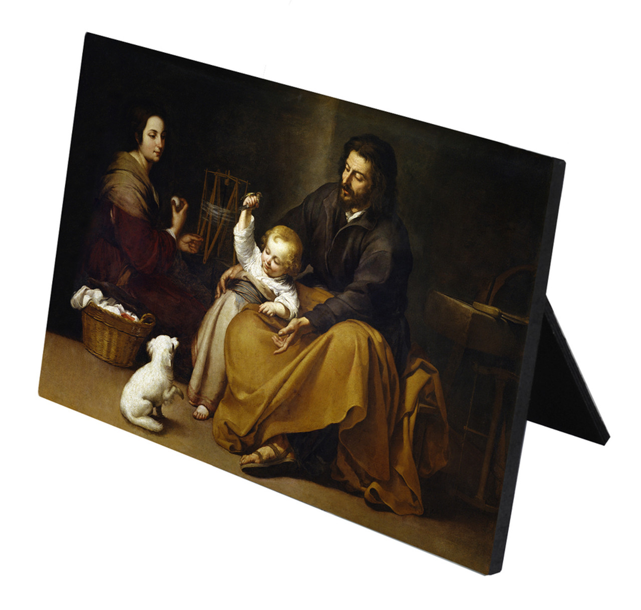 Holy Family with Small Bird by Murillo Horizontal Desk Plaque