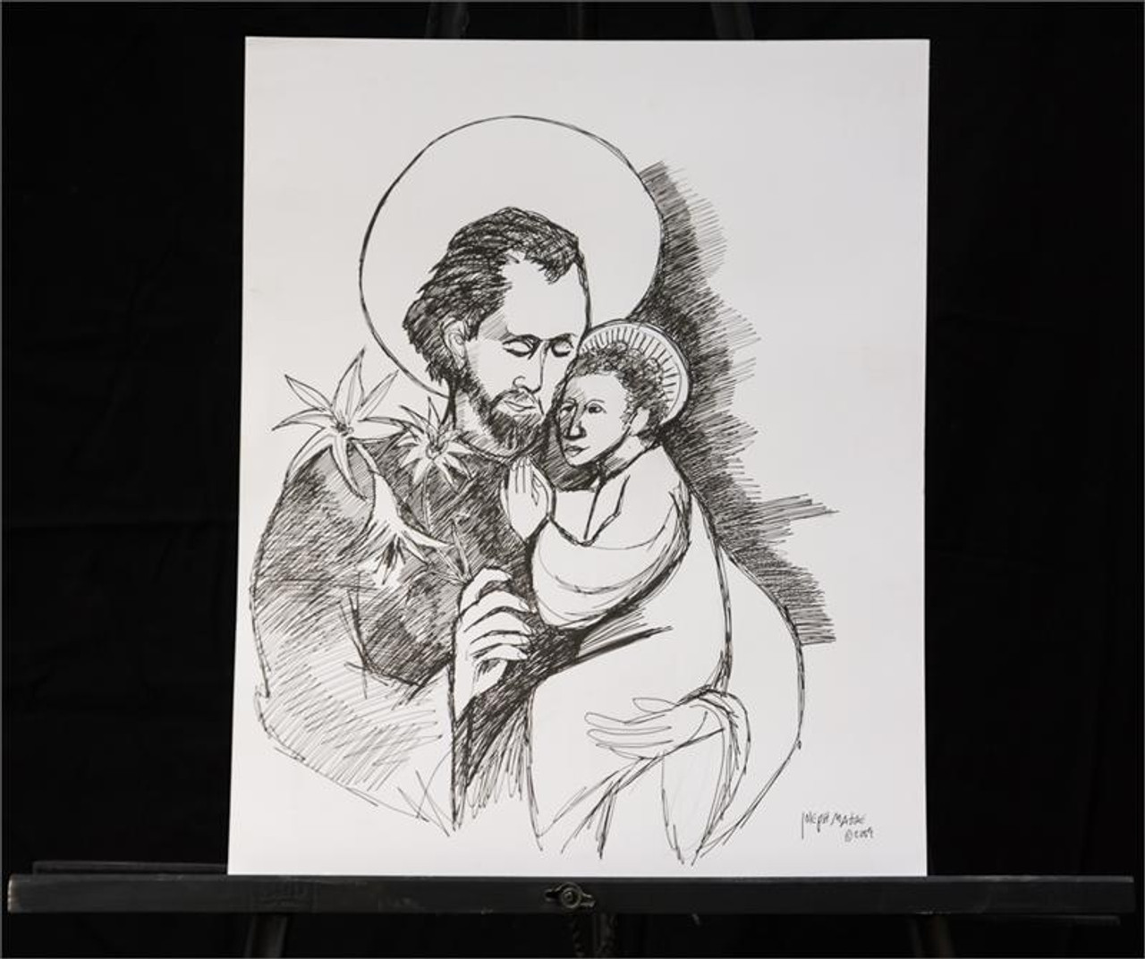 St. Joseph and Jesus Sketch by Joseph Matose
