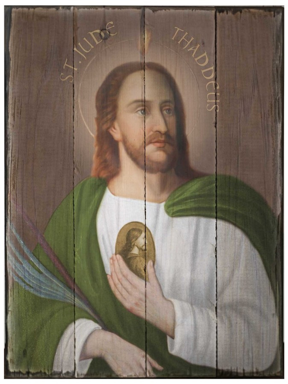 Saint Jude Rustic Wood Plaque