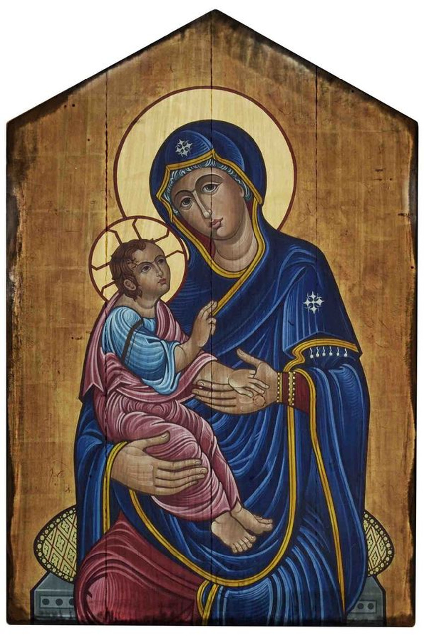 Our Lady of Good Health Rustic Wood Icon Plaque
