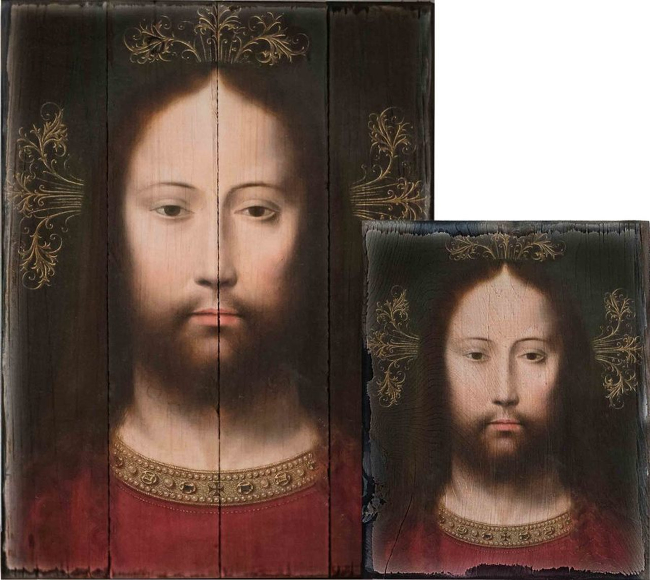 Head of Christ by Gerard David Rustic Wood Plaque