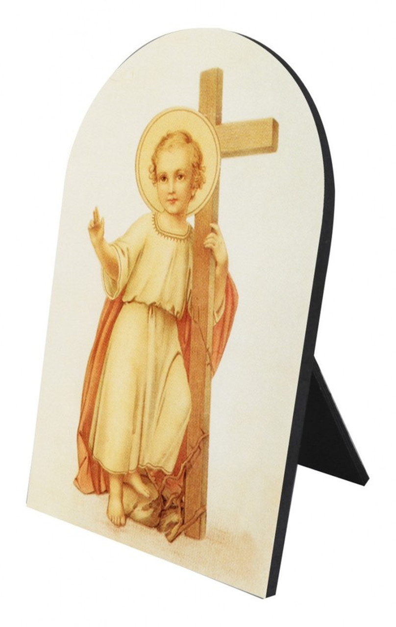 Christ Child with Cross Arched Desk Plaque