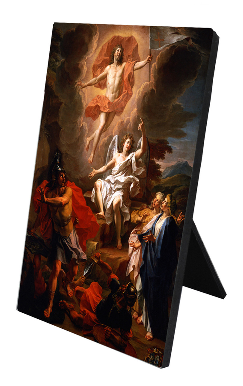 Resurrection of Christ by Coypel Vertical Desk Plaque