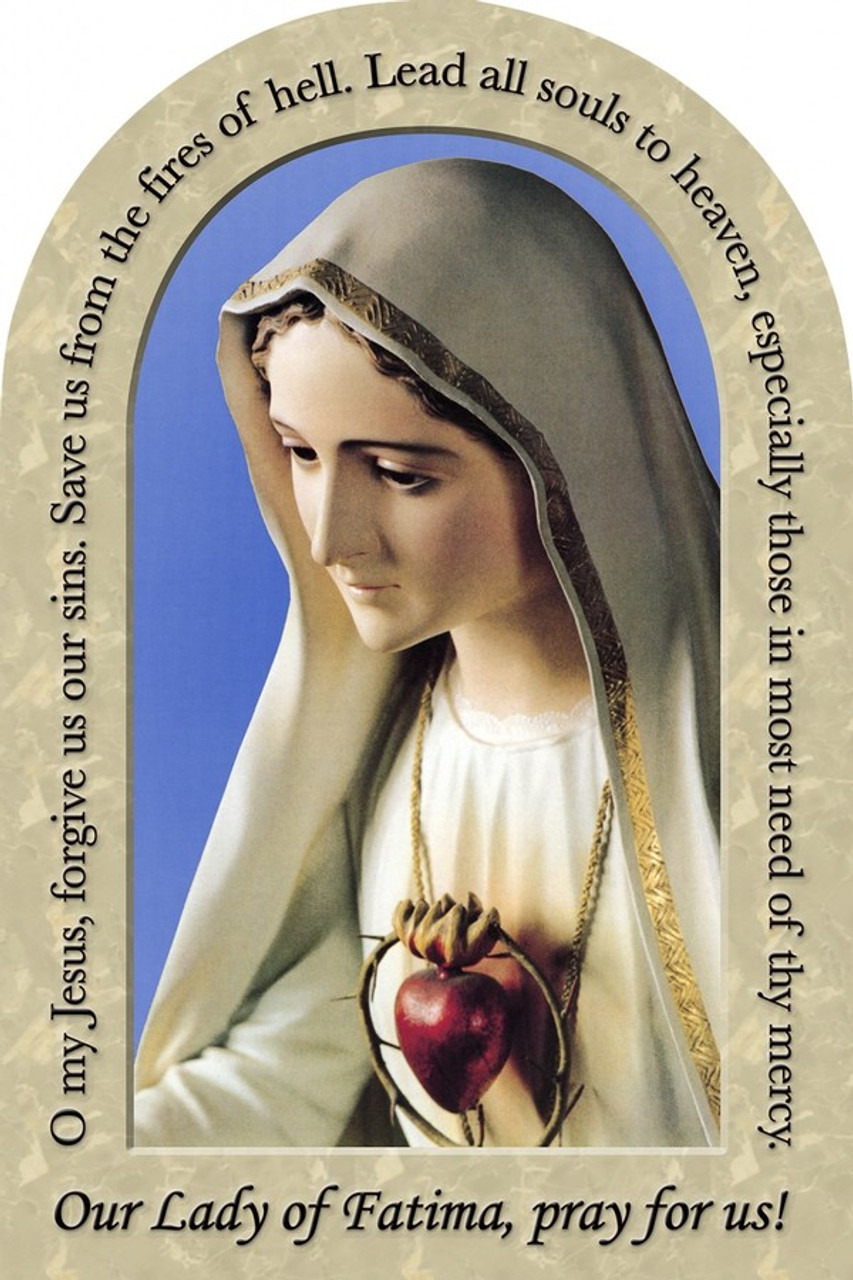 Our Lady of Fatima Prayer Arched Magnet