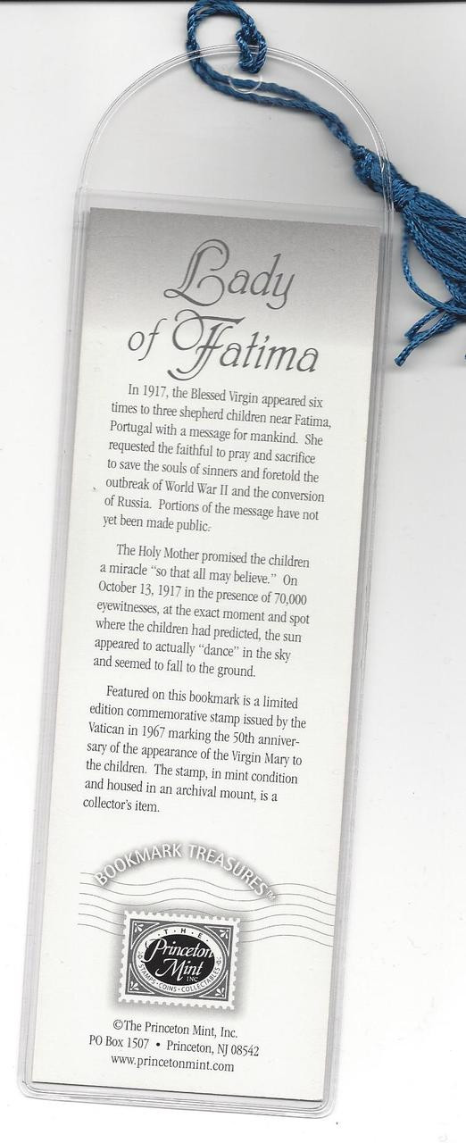 Lady Of Fatima Bookmark & Stamp