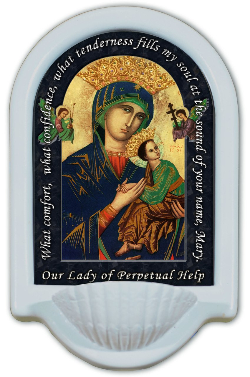 Mother of Perpetual Help Prayer Holy Water Font