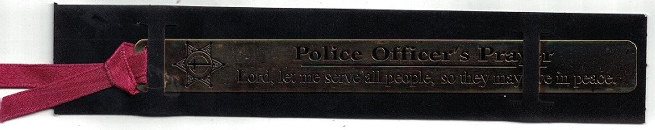 Police Officer's Prayer Gold Medal Bookmark