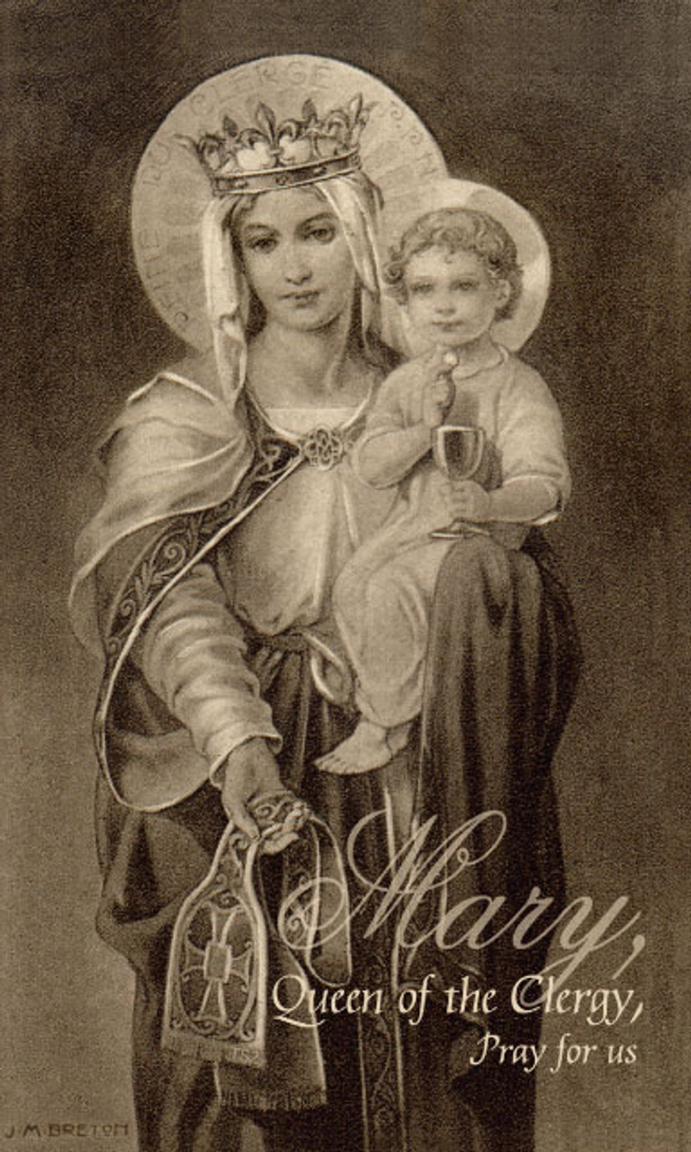 Mary, Queen of the Clergy, Prayer Card for Priests