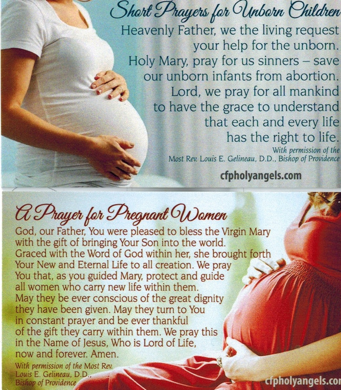 Love Them Both Prolife Life Double Sided Prayer Card--prayer for unborn babies and pregnant women