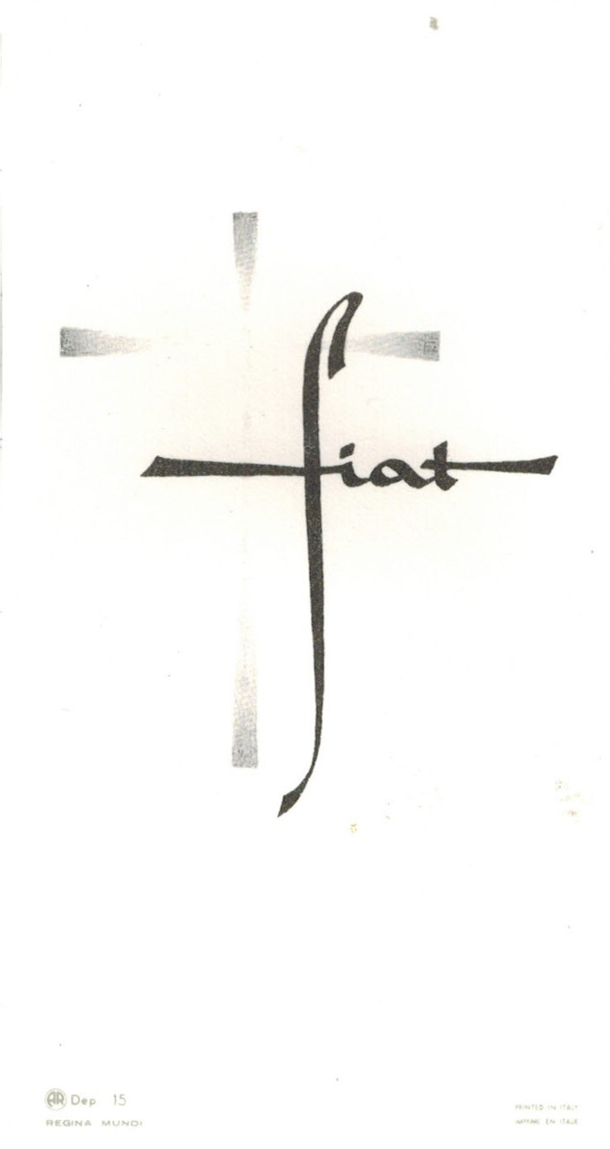 Fiat Holy Card - Vintage