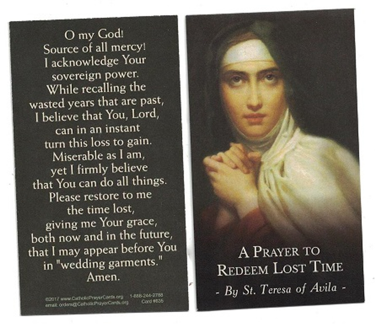 St. Teresa of Avila Prayer to Redeem Lost Time