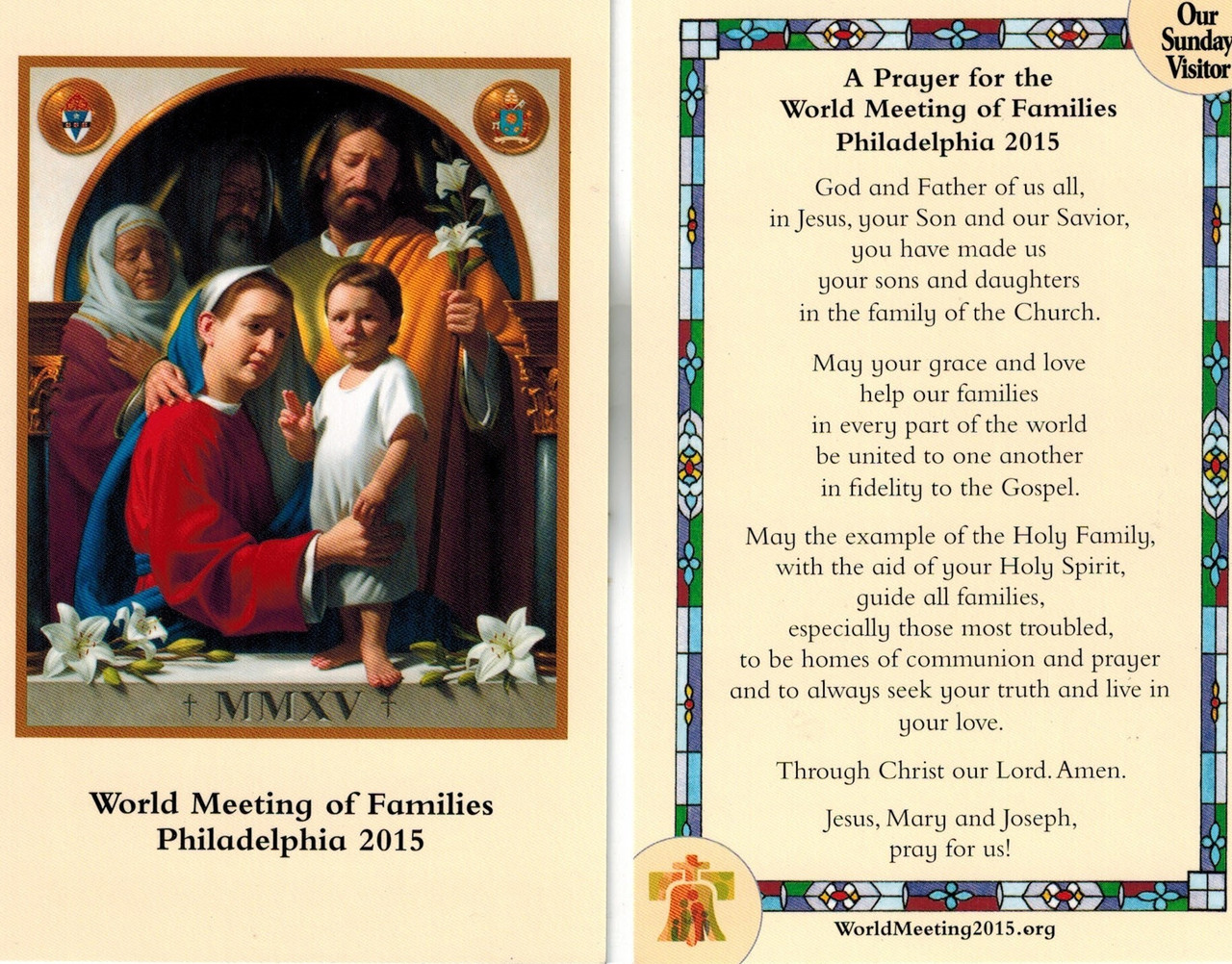 World Meeting of Families Prayer Card - 4.75"x 3"