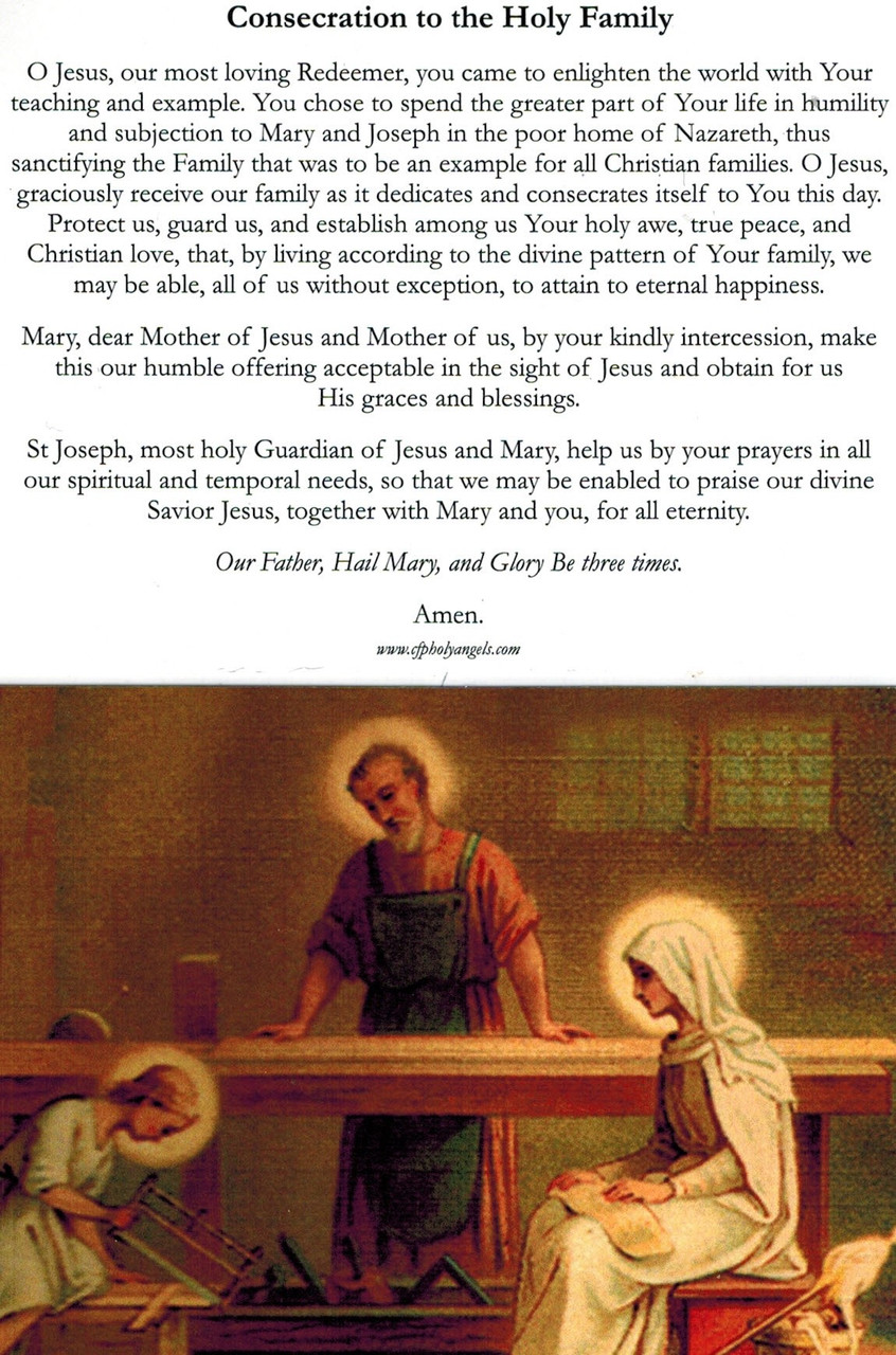 Consecration to the Holy Family Prayer Card