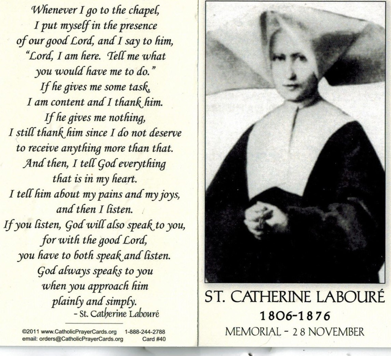  How to Pray from Saint Catherine Laboure Prayer Card