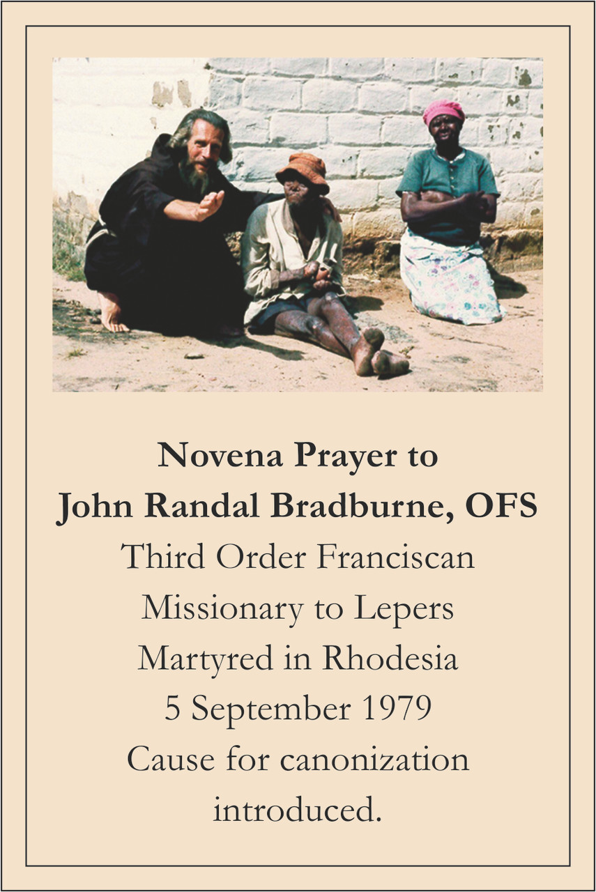 John Bradburne Prayer card front